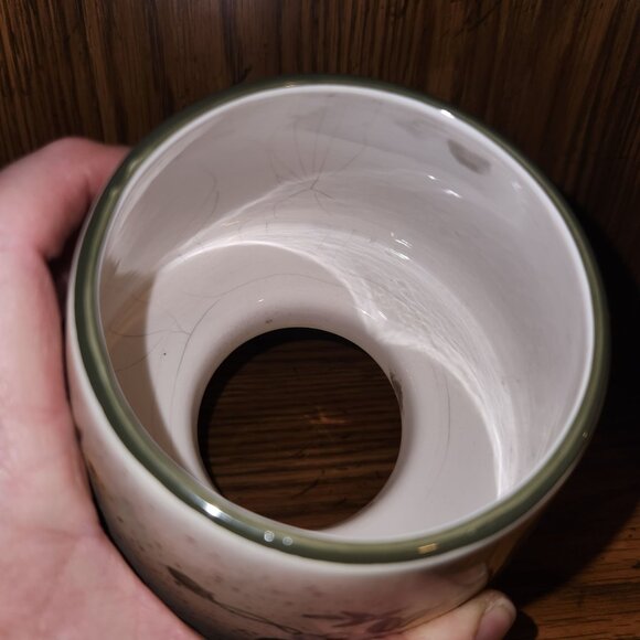 Home Interiors Candle Jar Topper Lampshade Flowers Butterfly Ceramic Spring - Picture 4 of 6